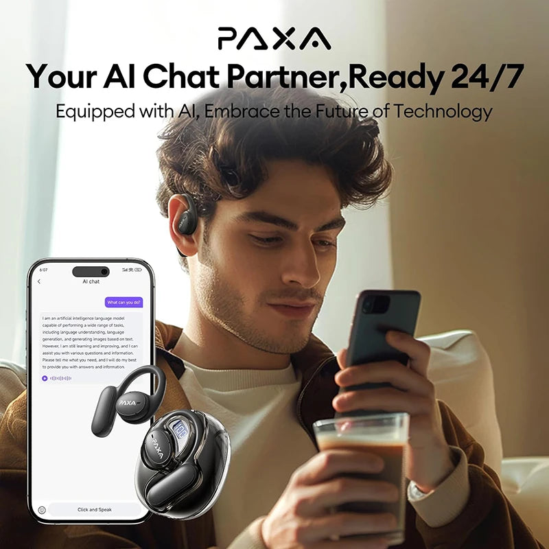 Openair5 AI TWS Bluetooth 5.4 ENC Call Noise Reduction Earphones Translation Earbuds Real Time Long Endurance Headphones