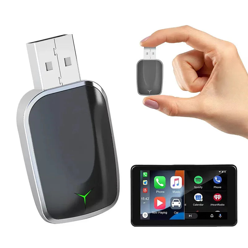 Wireless Carplay Android Auto Adapter 2025 New Upgrade for 99% Cars 5Ghz Wifi &Low-Latency Streaming Plug&Play Wired to Wireless