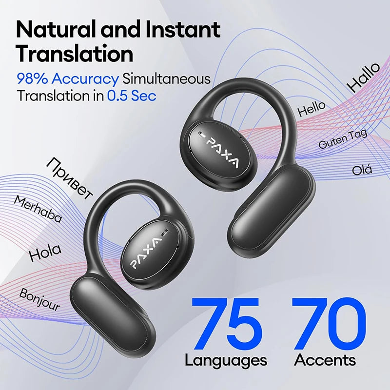 Openair5 AI TWS Bluetooth 5.4 ENC Call Noise Reduction Earphones Translation Earbuds Real Time Long Endurance Headphones