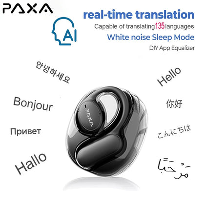 Openair5 AI TWS Bluetooth 5.4 ENC Call Noise Reduction Earphones Translation Earbuds Real Time Long Endurance Headphones