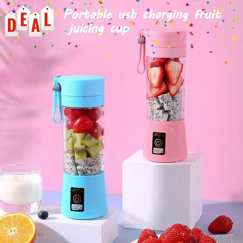 Home Portable Carrying Electric Juice Extractor Cup Usb Charging Automatic Mini Juice Extractor Cup 6 Leaf Blade Head